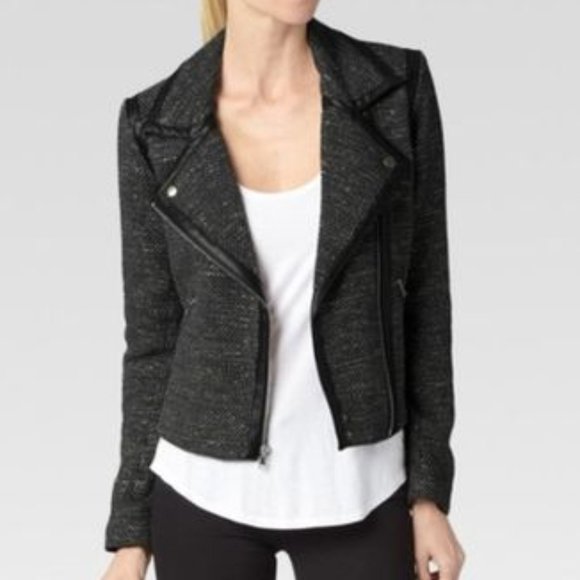 PAIGE Jackets & Blazers - Paige Thelma Moto Jacket w/ Faux Leather Trim Size S